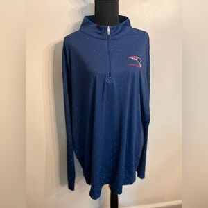 Fanatics New England Patriots 1/4 Zip Navy Long Sleeve Pullover Performance XXL